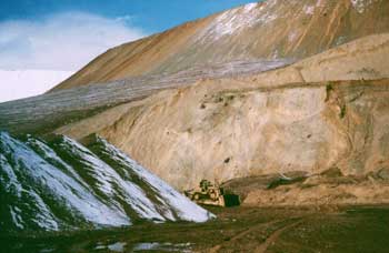 Bingham Canyon waste rock piles, Dec 1993