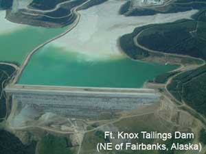 Ft. Knox tailings dam, northeast of Fairbanks, Alaska