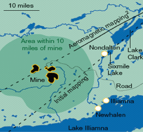 Geophysical locations of the Lake Clark fault