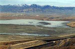 Tailings with Salt Lake City in the background